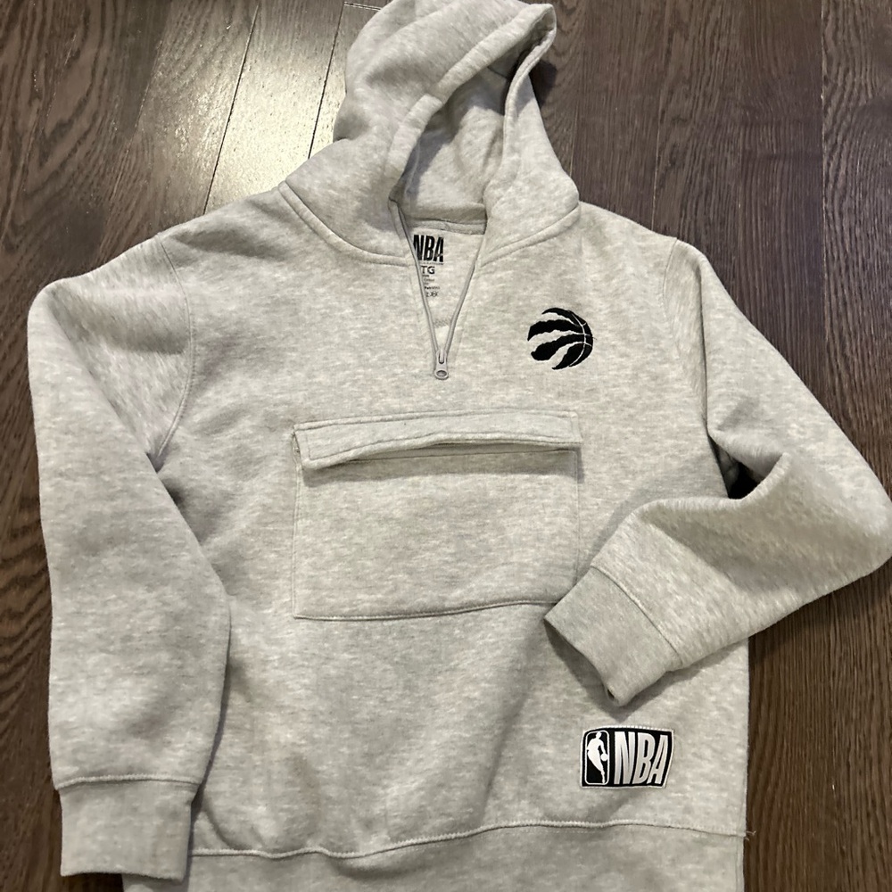 NBA Light Gray Hoodie with Raptors Logo